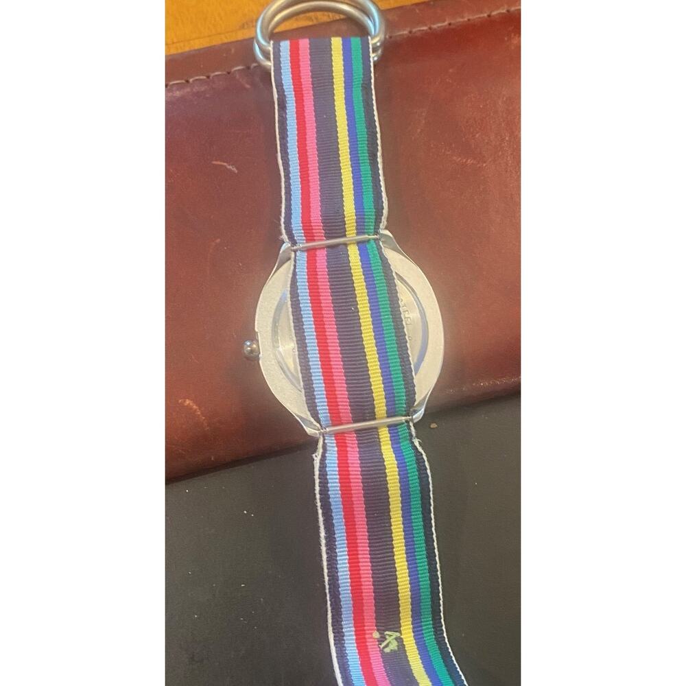Women's 35mm Silver Tone GAP Watch with Striped Strap - Picture 4 of 4